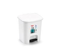 Cubo de Basura con Pedal 7.5L | Papelera Compacta de Varios Colores 24x22x25,5 cm | Plastic Forte | POPPY&MARTI