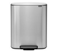 Cubo de basura con pedal BO, 2 x 30 l, acero mate, Brabantia