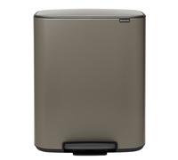 Cubo de basura con pedal BO 2 x 30 l, platino, Brabantia