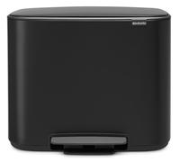 Cubo de basura con pedal BO 3 x 11 l, negro, Brabantia