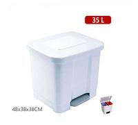 Cubo de Basura con Pedal de 35L con Doble Compartimento para Reciclaje, Cubo Ecológico de 2 Divisiones para Cocina y Oficina, Varios Colores Disponibles - 48x38x38cm