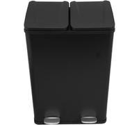 Cubo de basura con pedal doble, 60 litros, 2 compartimentos, para la separación de residuos en cocina y jardín