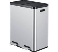 Cubo de basura con pedal Recycler, acero EKO, 60 l, colector doble