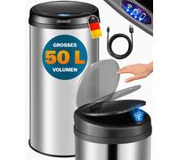 Cubo de basura con sensor acero inoxidable Plateado 50L