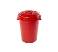 Cubo de basura con tapa 100 litros basurero asas de presión COSHANO Red