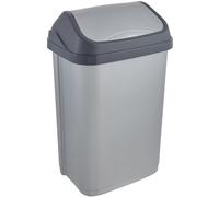 Cubo de Basura con Tapa Basculante, 25 l, Swantje, Plateado KEEEPER
