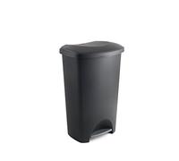 Cubo de basura con tapa y pedal, 50L, negro