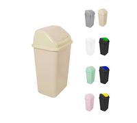Cubo de Basura con Tapadera Basculante - 15L / 25L / 30L / 50L - Papelera Ideal para Cocina, Baño y Oficina Beige 50