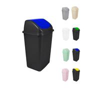 Cubo de Basura con Tapadera Basculante - 15L / 25L / 30L / 50L - Papelera Ideal para Cocina, Baño y Oficina Blue - black 50