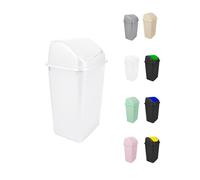 Cubo de Basura con Tapadera Basculante - 15L / 25L / 30L / 50L - Papelera Ideal para Cocina, Baño y Oficina White 15