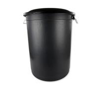 Cubo de basura con tapadera. Capacidad 100 Litros. Especial exterior (Negro)