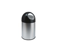 Cubo de basura con trampilla, acero capacidad 30 l, recipiente interior galvanizado