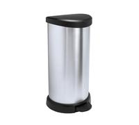 Cubo de basura con pedal DECOBIN, semicircular capacidad 40 l, H x A x P 705 x 355 x 305 mm