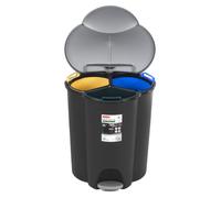 Curver trio v2 - cubo de basura con pedal de 40 l, 3 compartimentos, s