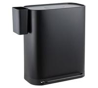 Cubo de basura de 2 x 30 litros, cubo de pisón, cubo de basura de 60 litros con 2 compartimentos, con compartimento adicional, de pie, con tapa, incluye cubo interior, para cocina, en color