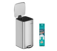 SONGMICS Cubo de Basura de 30 L con Cubo Interior, Cierre Suave