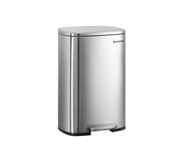 Cubo de Basura de 50 L Basurero para Cocina Papalera Pedal de Paso Acero