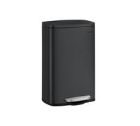 Cubo de Basura de 50 L Cierre Suave Pedal Acero Negro
