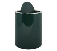 Cubo de basura de baño Kamaka (6 l, Plástico, Verde oscuro/Acero inoxidable)