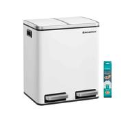 Cubo de Basura de Cocina 2 x 15 L Cubo con Cubeta Doble para Reciclaje y Residuo