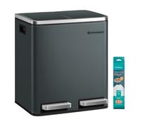 Cubo de Basura de Cocina 2 x 15 L Cubo para Reciclaje Papelera con Pedal