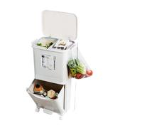Cubo de Basura de Control de Olores de Doble Capa Extra Grande - Espacioso, Operado con Pedal, Separación Húmedo/Seco, Tapa Incluida, Perfecto para Almacenamiento y Organización en el Hogar