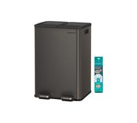 Cubo de basura de pedal con dos compartimentos y tapa suave