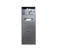 Cubo de basura empotrado para baño y soporte de papel higiénico, armario de nicho de pared de acero inoxidable 304 con estante de almacenamiento para baño y hotel
