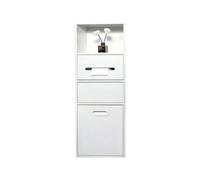 Cubo de basura empotrado para baño y soporte de papel higiénico, armario de nicho de pared de acero inoxidable 304 con estante de almacenamiento para baño y hotel
