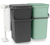 Cubo de basura integrado SORT & GO, 2 x 16 l, gris/verde, Brabantia