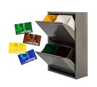 Cubo de Basura Metálico Wellhome - 4 Compartimentos - 68L