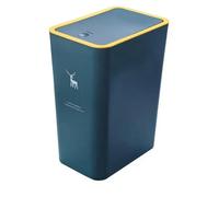 Cubo de Basura Moderno con Tapa Pulsador Press - Cubo de Basura Estrecho Anti-Olores para Baño, Cocina, Salón y Oficina | Diseño Nórdico Blanco