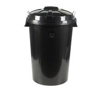 Cubo de Basura Negro Cofan | Tapa y Asas Metálicas | Capacidad 100 Litros | Polipropileno Resistente