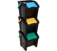 Well home juego de 3 cubos de reciclaje 30 l plástico 39 cm