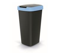 Cubo de basura Papelera de 25 litros Keden color negro con azul