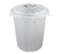 keeeper Cubo de basura con tapa, polipropileno, 23 l, 41,60 x 35,10 x 34,70 cm, alfombrillas, plateadas