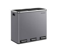 Cubo de Basura para Cocina 3 x 18 L 15 Bolsas Gris Mate