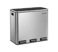 Cubo de Basura para Cocina 3 x 18 L Papelera para Reciclaje Cubo con Pedales