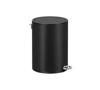 SONGMICS Cubo de baño con tapa, cubo de inodoro de 3 L, cubo de basura pequeño, cierre suave, cubo interior de plástico extraíble, para dormitorio, oficina, acero, tinta negra LTB011B01