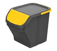 Cubo de basura para reciclaje mondex stack n' sort amarillo gris 25 l
