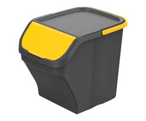 Cubo de basura para reciclaje mondex stack n' sort amarillo gris 25 l