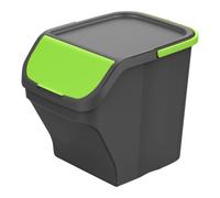 Cubo de basura para reciclaje mondex stack n' sort verde gris 25 l con