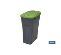 Cubo de basura para reciclar 45 litros color verde 36.5 x 36 x 51 cm