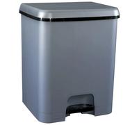 Cubo de Basura Pedal COM-FORT HOUSE 52 Litros Plata Cocina Reciclaje Limpieza Fácil