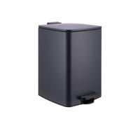 Relaxdays cubo basura cocina 20 L, cierre amortiguado, interior extraíble, metal mate, pedal cuadrado, gris oscuro