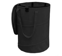Cubo de basura plegable al aire libre para viajes de camping, cubo de basura portátil con tela Oxford, bolsa de basura de jardín, patio, barbacoa, verde, 34 x 40 cm (es negro)