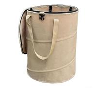 Cubo de basura plegable al aire libre para viajes de camping, cubo de basura portátil con tela Oxford, bolsa de basura de jardín, patio, barbacoa, verde, 34 x 40 cm (beige)