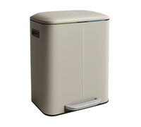 Relaxdays Cubos de basura de 2 secciones beige,plata