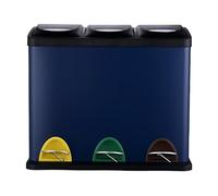 Relaxdays Cubo de basura cocina 3 x 8 l azul