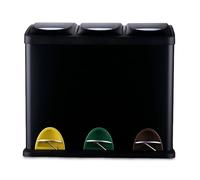 Relaxdays Cubo de basura cocina 3 x 8 l negro